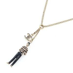 Chanel Coco D'or Necklace A85059 Matte Gold Metal B14C 2014 Model Long Pendan...